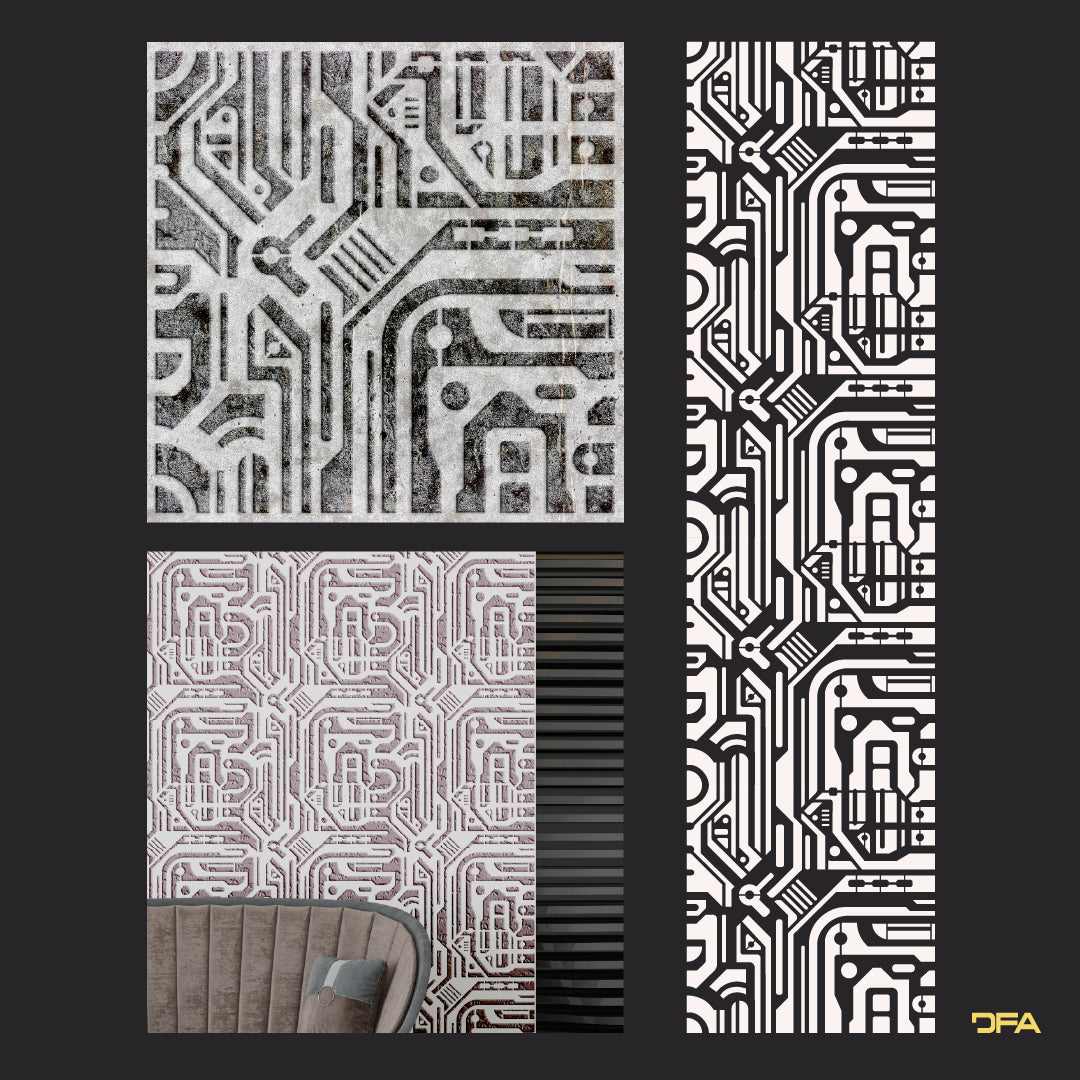 Reusable stencil DFA for decorative plaster Loft 23 (L00029)