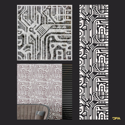Reusable stencil DFA for decorative plaster Loft 23 (L00029)