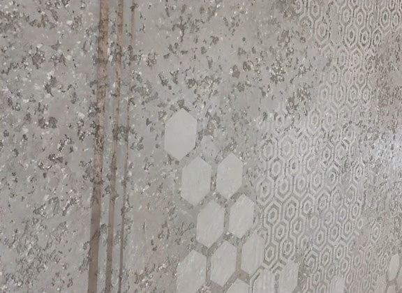 Wall decor with stencils DFA (Geometry 25 + Geometry 32) for plaster and paint 0.3-1 mm (N00133)