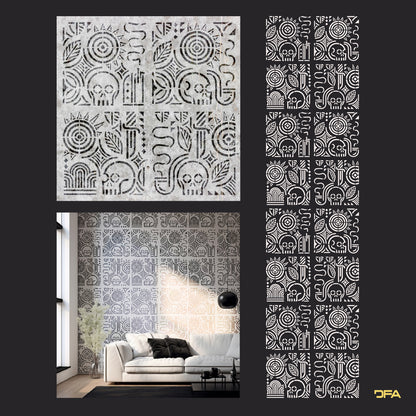 Stencil DFA reusable for decorative plaster Loft 23 (L00026)