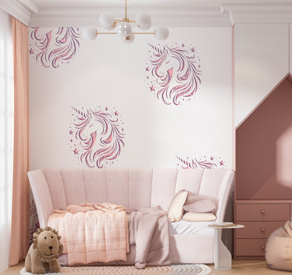 Bright stencil DFA Unicorn for the nursery - easy paint and plaster! 0.3-1 mm (E00072)