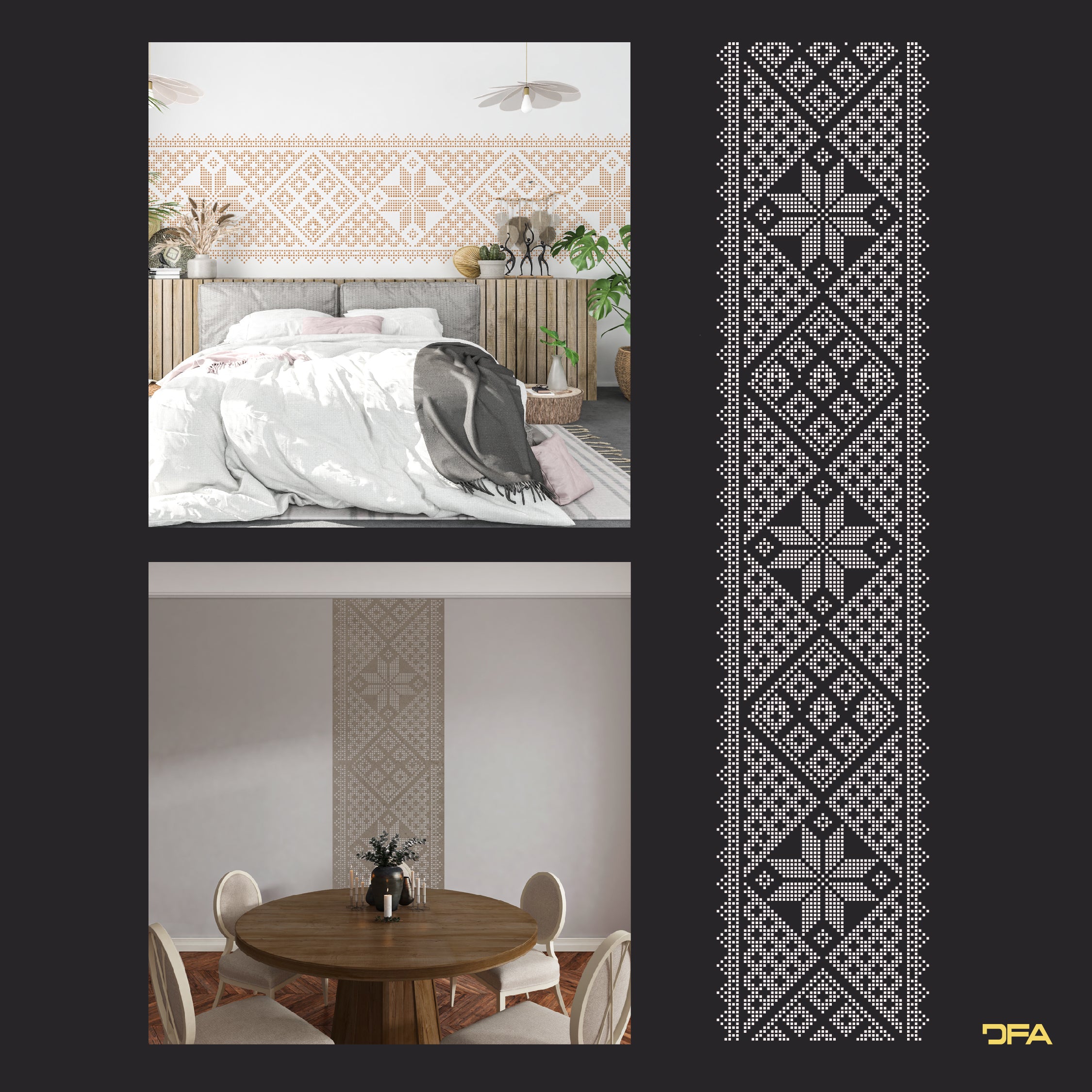 Stencil DFA Embroidery for plaster and paint 0.3-1mm (Z00028)