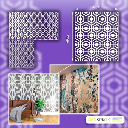 Unique geometric interior design with DFA stencil Geometry 0.3-1mm (G00025)