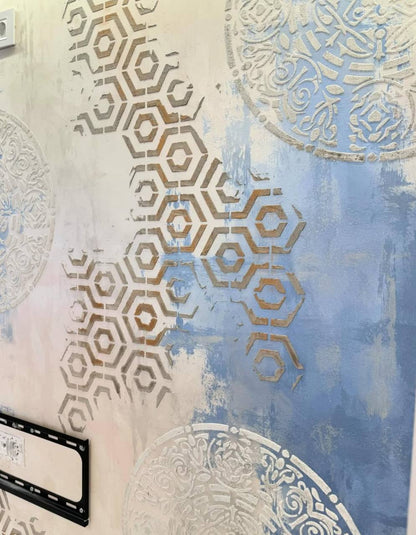 Round patterns - a new aesthetic of decorative plaster with a stencil DFA 0.3-1 mm (С00116)