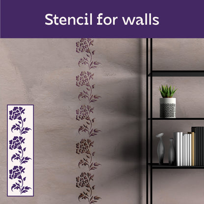 Floral ornament: DFA reusable border stencil - easy and stylish 0.3-1 mm (B00084)