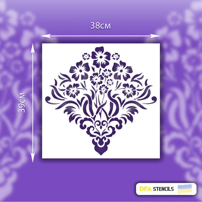 Reusable stencil DFA Damascus, for plaster and paint 0.3-1mm (D00017)