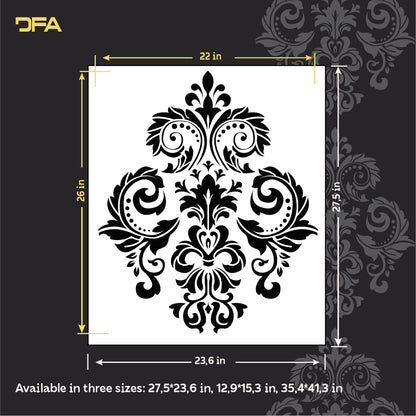 Professional stencil DFA Damascus for stylish wall decoration 0.3-1 mm (D00073)