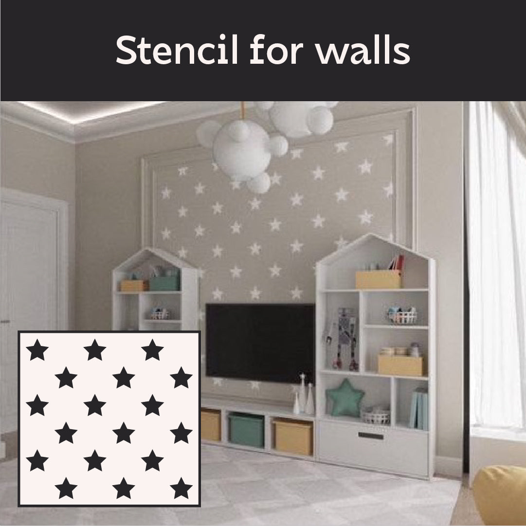 Decorative stencil DFA Stars - a stylish design for a children's room 0.3-1 mm (E00066)