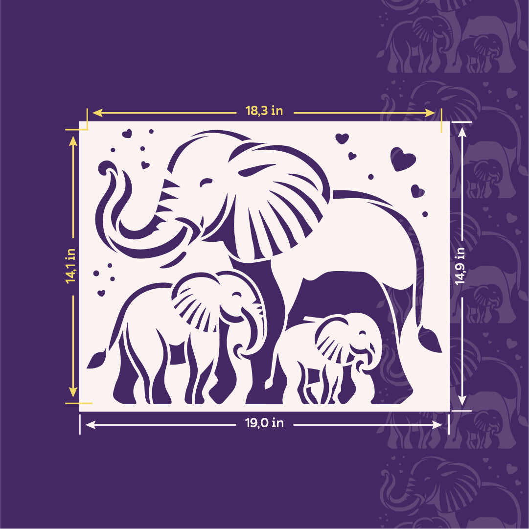 Stencil DFA Children's Elephants - magical decor for a cozy interior 0.3-1 mm (E00068)