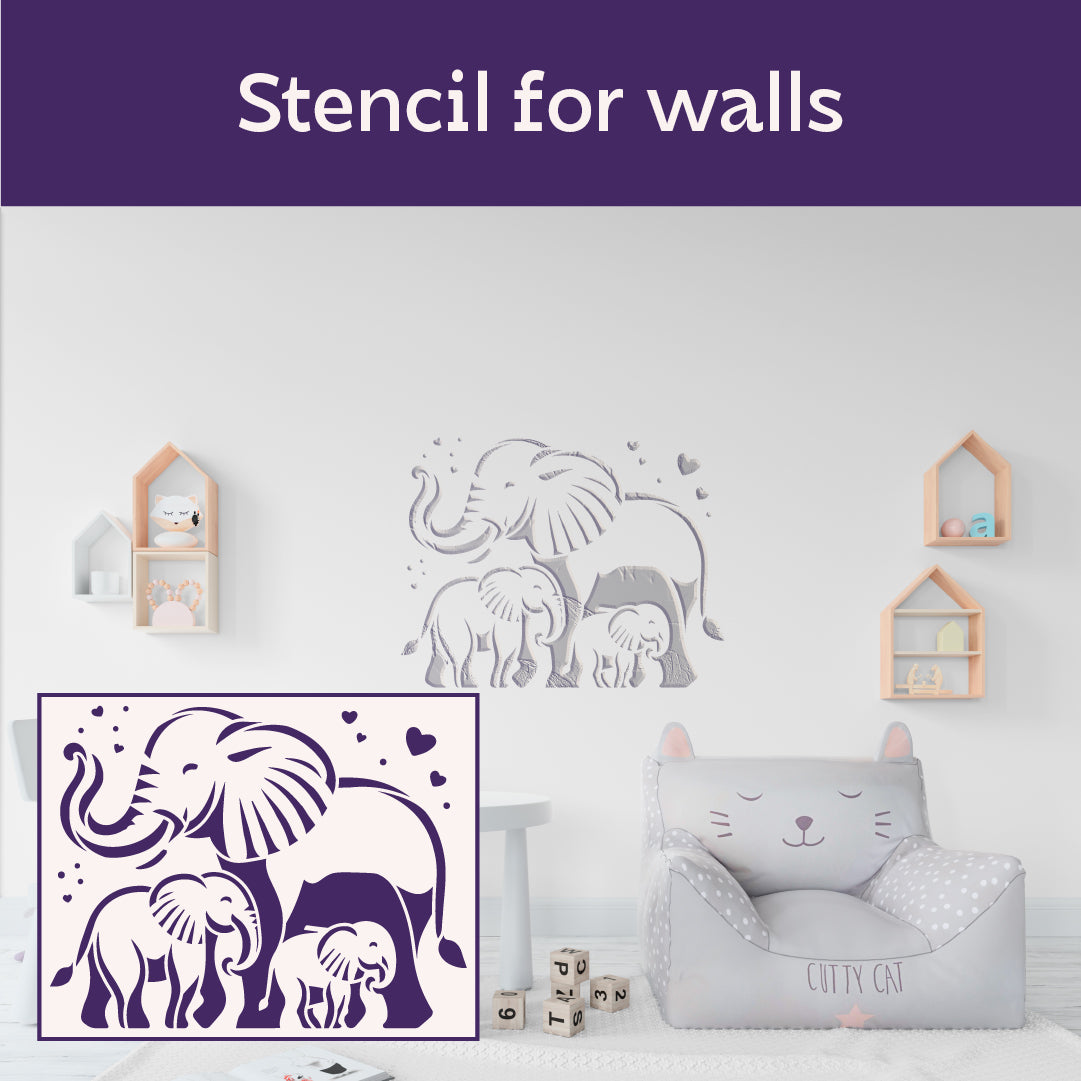 Stencil DFA Children's Elephants - magical decor for a cozy interior 0.3-1 mm (E00068)