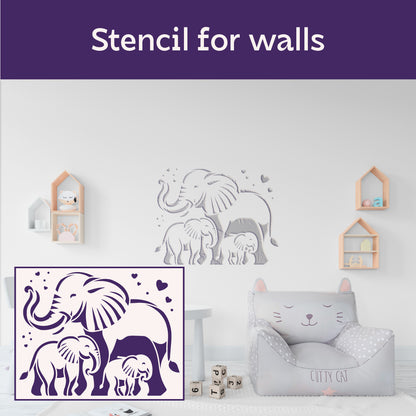Stencil DFA Children's Elephants - magical decor for a cozy interior 0.3-1 mm (E00068)