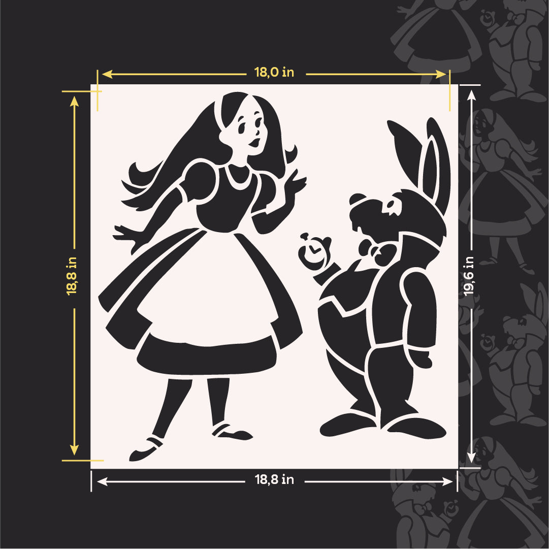 Children's stencil DFA Alice with a rabbit for fairy wall decor 0.3-1 mm (E00071)