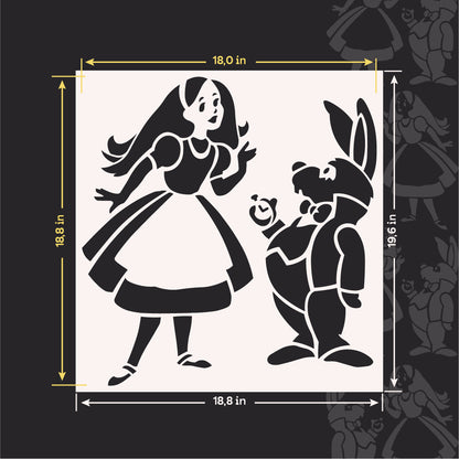 Children's stencil DFA Alice with a rabbit for fairy wall decor 0.3-1 mm (E00071)