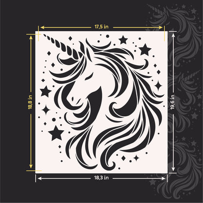 Bright stencil DFA Unicorn for the nursery - easy paint and plaster! 0.3-1 mm (E00072)