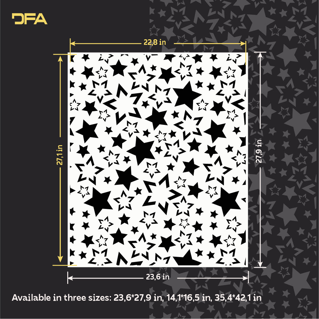 Create a fabulous decor for your child's room with the DFA Stars 0.3-1 mm stencil (E00088)