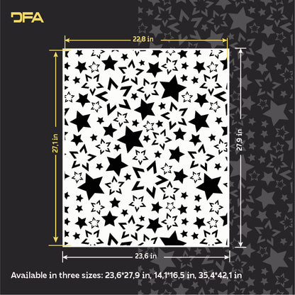 Create a fabulous decor for your child's room with the DFA Stars 0.3-1 mm stencil (E00088)