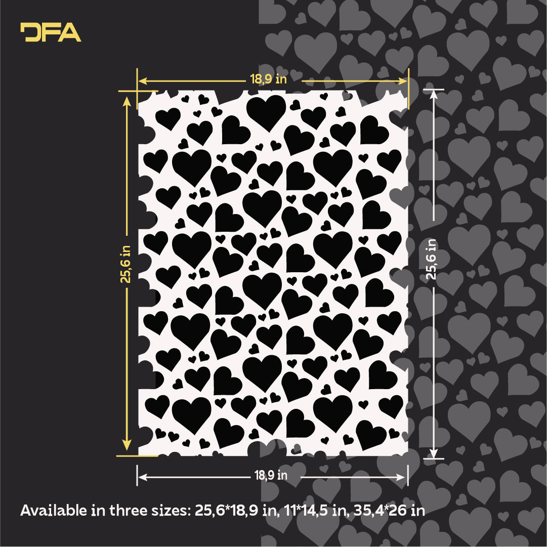 DFA Hearts Stencil – Bright and Cute Drawings for Children's Rooms 0.3-1 mm (E00089)