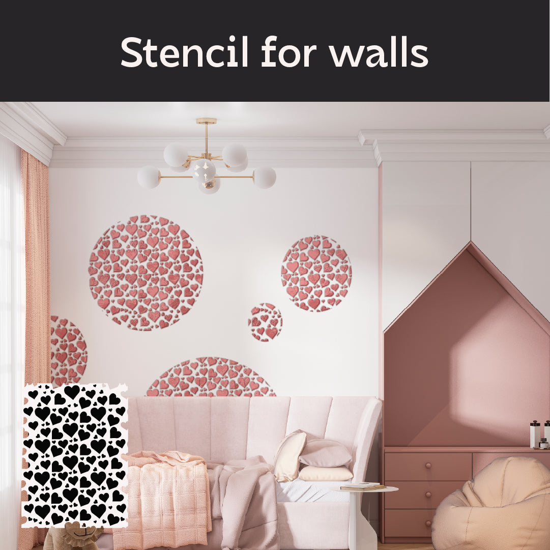 DFA Hearts Stencil – Bright and Cute Drawings for Children's Rooms 0.3-1 mm (E00089)