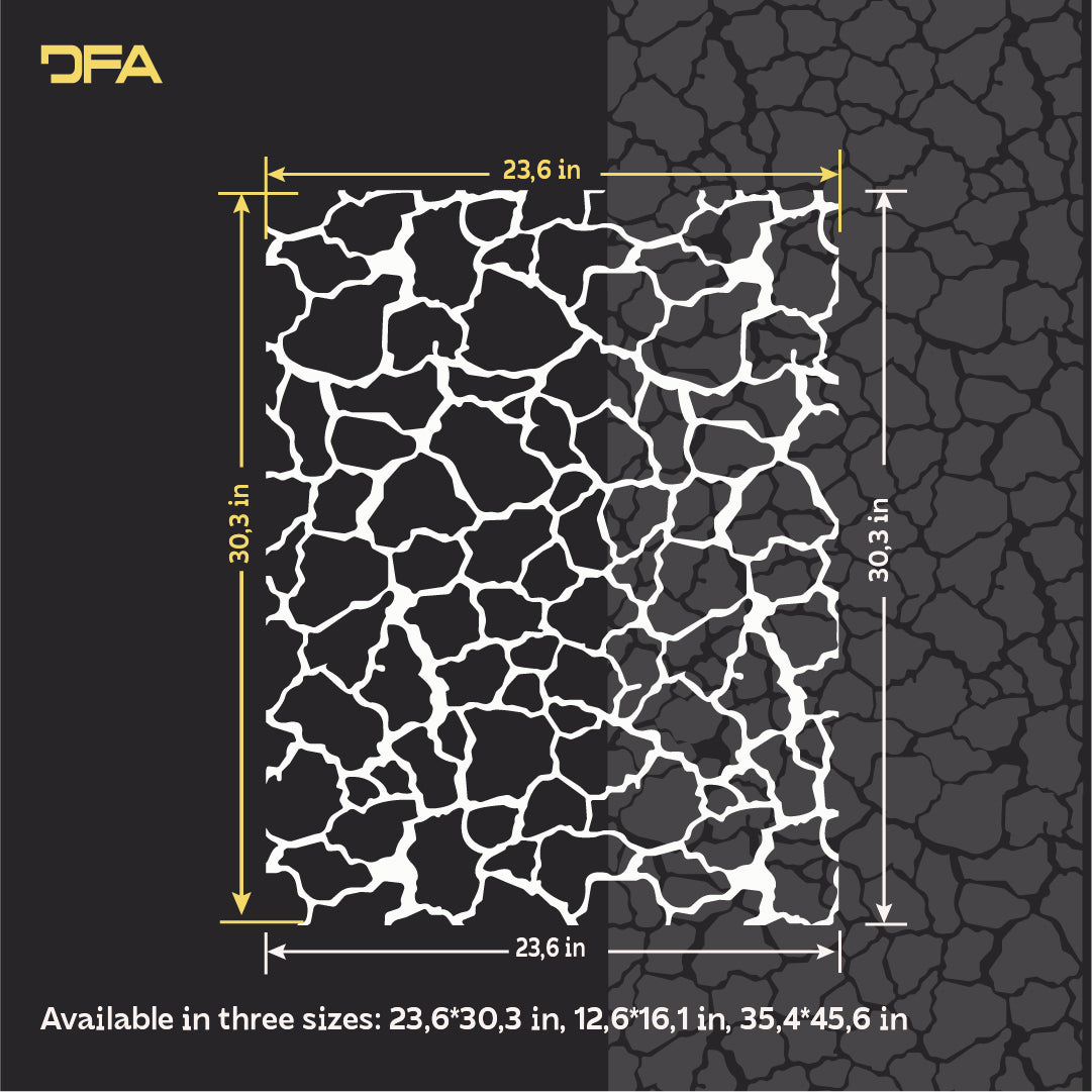 Easily create a stone effect on walls with the DFA Masonry 0.3-1 mm stencil (F00021)