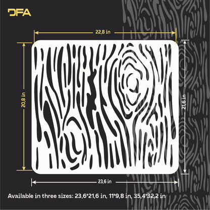 The natural beauty of wood bark on your walls with the DFA Tree Bark Texture 0.3-1 mm stencil (F00022)