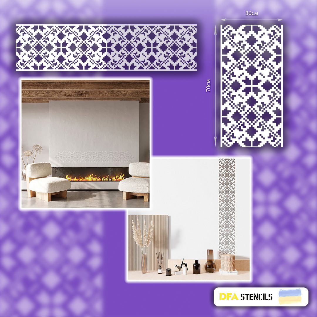Create a national color: DFA stencil "Embroidery" for your interior 0.3-1 mm (Z00037)