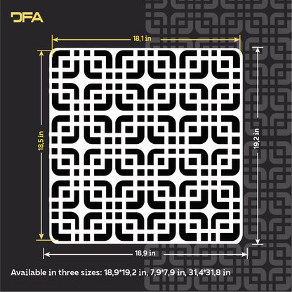 Create modern designs easily with the DFA Geometric Pattern 0.3-1 mm stencil (G00162)