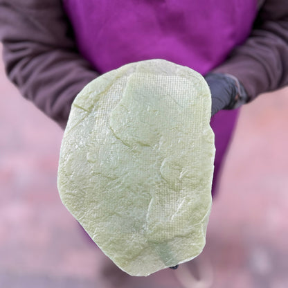 Stone Texture 3 silicone stamp with handle for creating natural rock relief patterns on decorative plaster walls