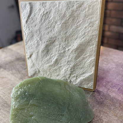 Stone Texture 3 silicone stamp with handle for creating natural rock relief patterns on decorative plaster walls
