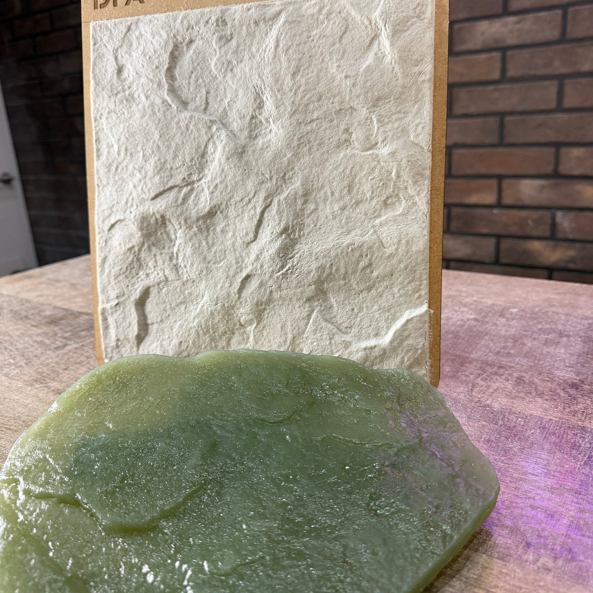 Stone Texture 3 silicone stamp with handle for creating natural rock relief patterns on decorative plaster walls