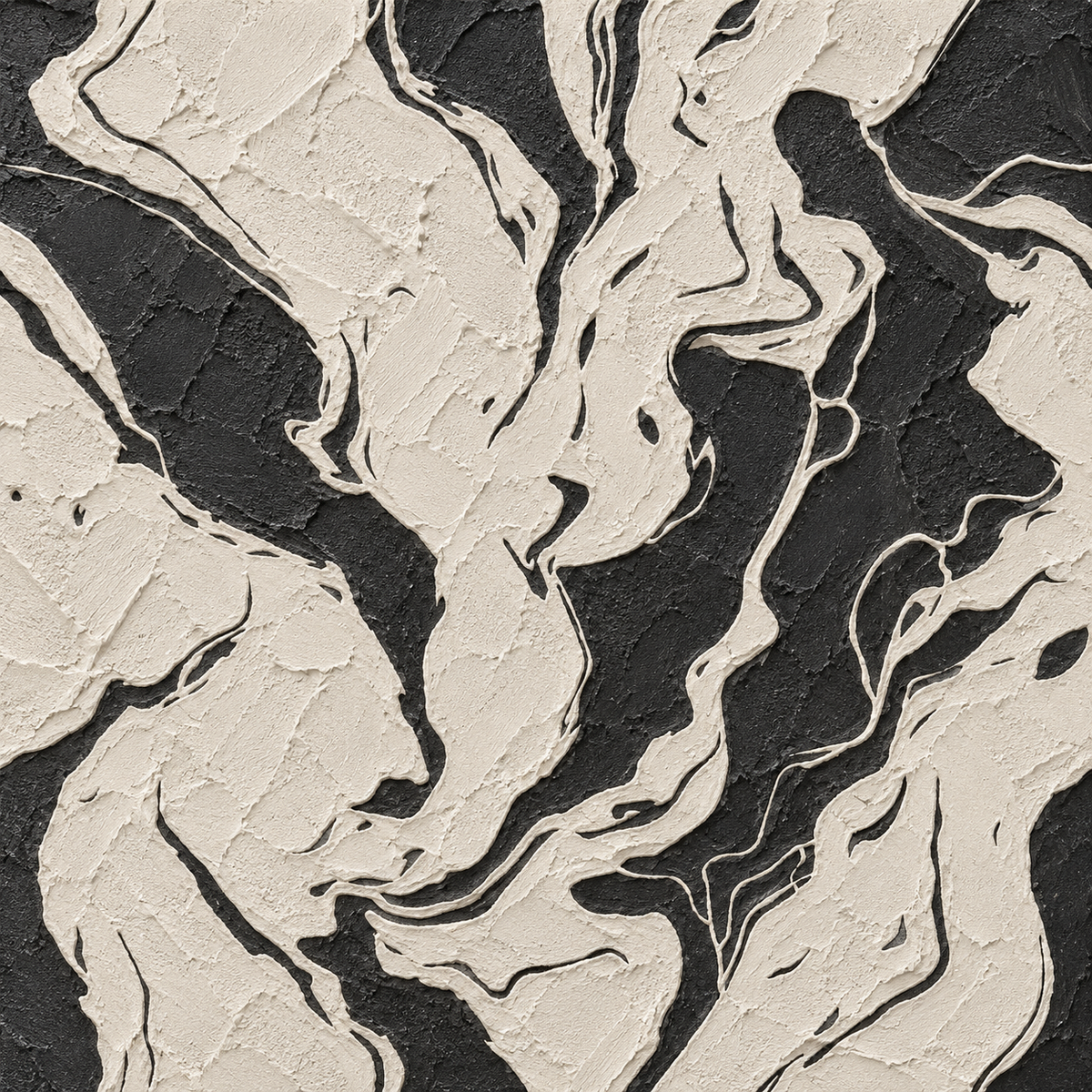 Reusable abstract marble wall stencil for modern paint and plaster decor