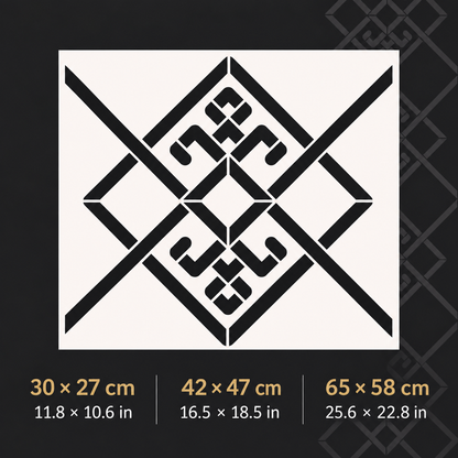 Vyshyvanka Pattern Border Stencil for Wall Decor Projects