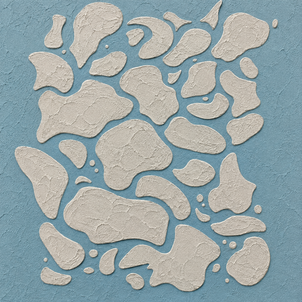 Reusable abstract pebble wall stencil for modern paint and plaster decor