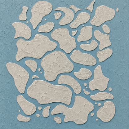 Reusable abstract pebble wall stencil for modern paint and plaster decor