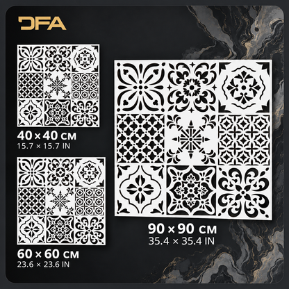 Square Pattern Wall Stencil for Paint and Plaster Decor