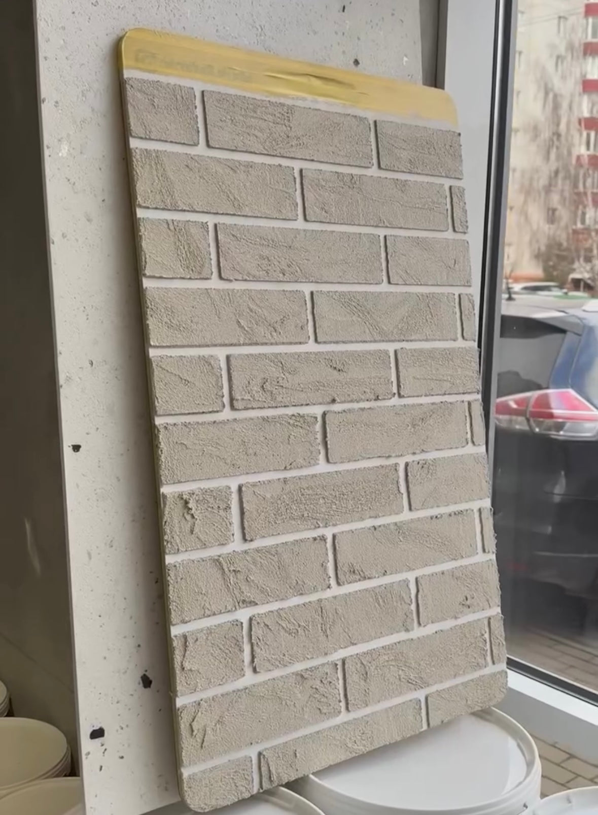 Stencil DFA Facade Bricks 2mm reusable for decorative plaster 39*78 6x25 + as a gift border and separate brick 25x6.5 (F00002)