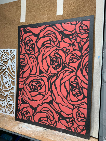 Stencil DFA for decoration Nature Rose for plaster and paint 0.3-1mm (P00017)