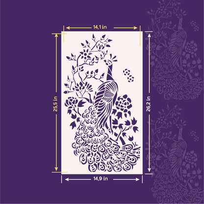 Stencil DFA Peacock: Luxurious decor for your interior 0.3-1 mm (J00056)