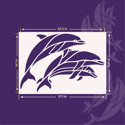 Create a vibrant nautical design with the DFA Dolphins Stencil 0.3-1mm (J00059)