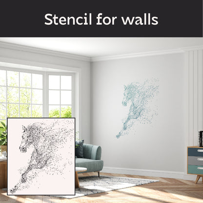 Reusable stencil Dynamic Horse DFA for decoration: Creating art with your own hands 0.3-1 mm (J00069)