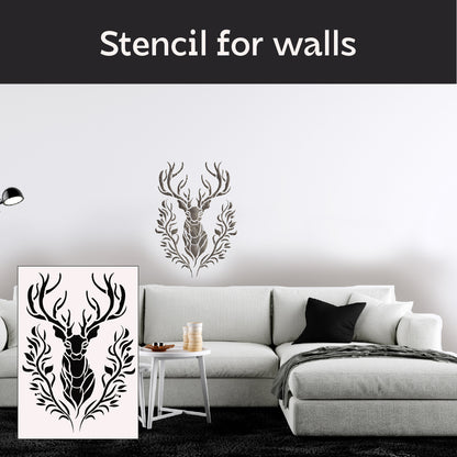 DFA Deer Stencil – trendy wall decor in a natural style 0.3-1 mm (J00072)