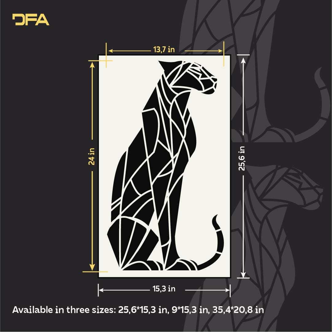 Stencil Big Cat DFA – wild energy in a modern geometric design 0.3-1 mm (J00075)
