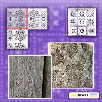 Stencil DFA Square patterns for plaster and paint 0.3-1mm (K00003)