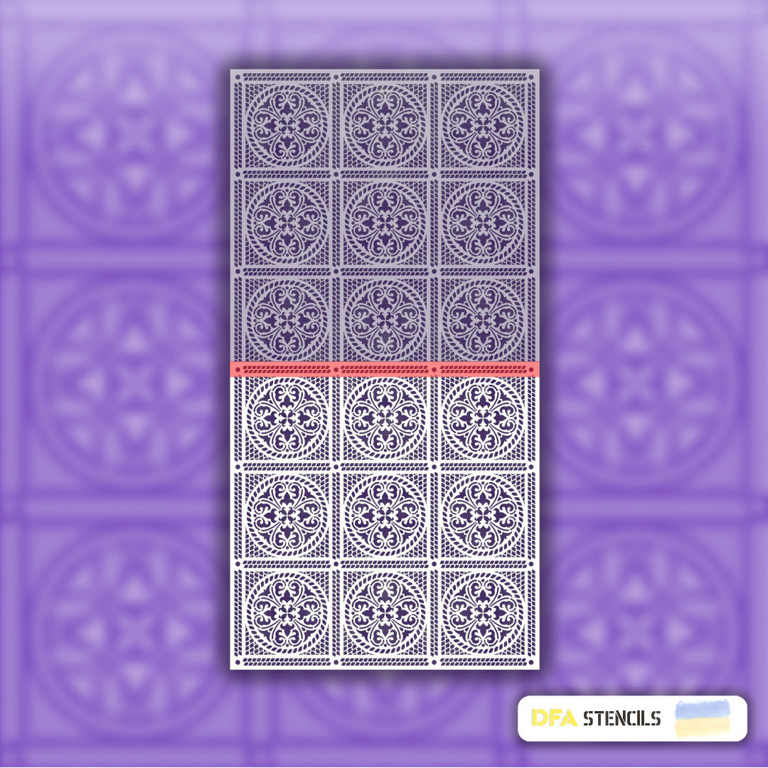 Stencil reusable DFA Square patterns for plaster and paint 0.3-1mm (K00008)
