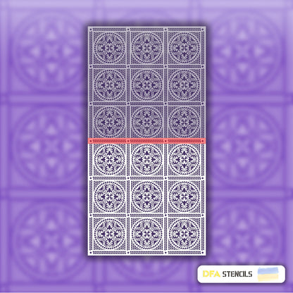 Stencil reusable DFA Square patterns for plaster and paint 0.3-1mm (K00008)