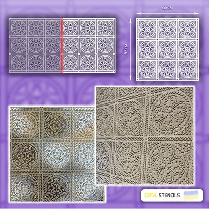 Stencil reusable DFA Square patterns for plaster and paint 0.3-1mm (K00008)