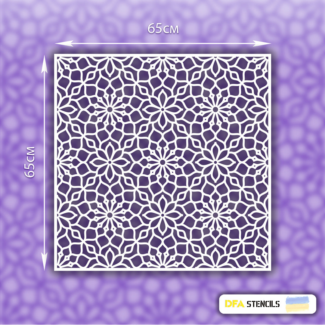 Stencil for decoration DFA square pattern, for putty and paint, 0.3-1mm (K00019)