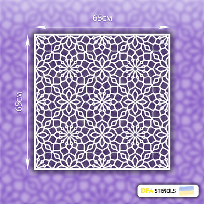 Stencil for decoration DFA square pattern, for putty and paint, 0.3-1mm (K00019)