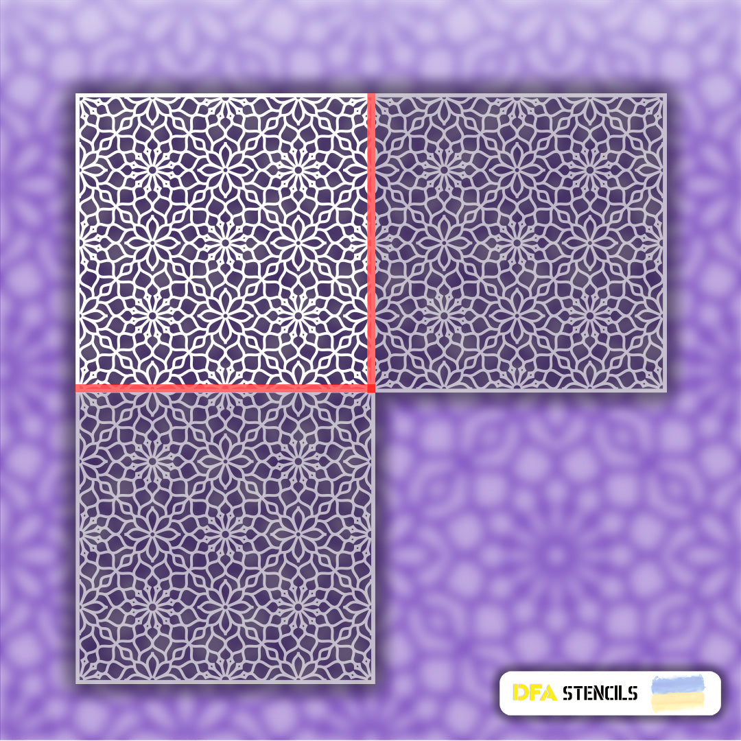 Stencil for decoration DFA square pattern, for putty and paint, 0.3-1mm (K00019)