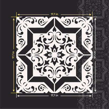 Geometric pattern on walls with DFA stencil Square pattern 0.3-1 mm (K00117)
