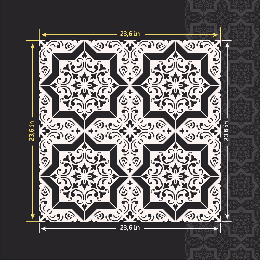 Geometric ornament on the walls - stencil DFA Square pattern 0.3-1 mm (K00118)